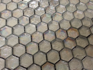 Rainbow hexagon mosaic tiles