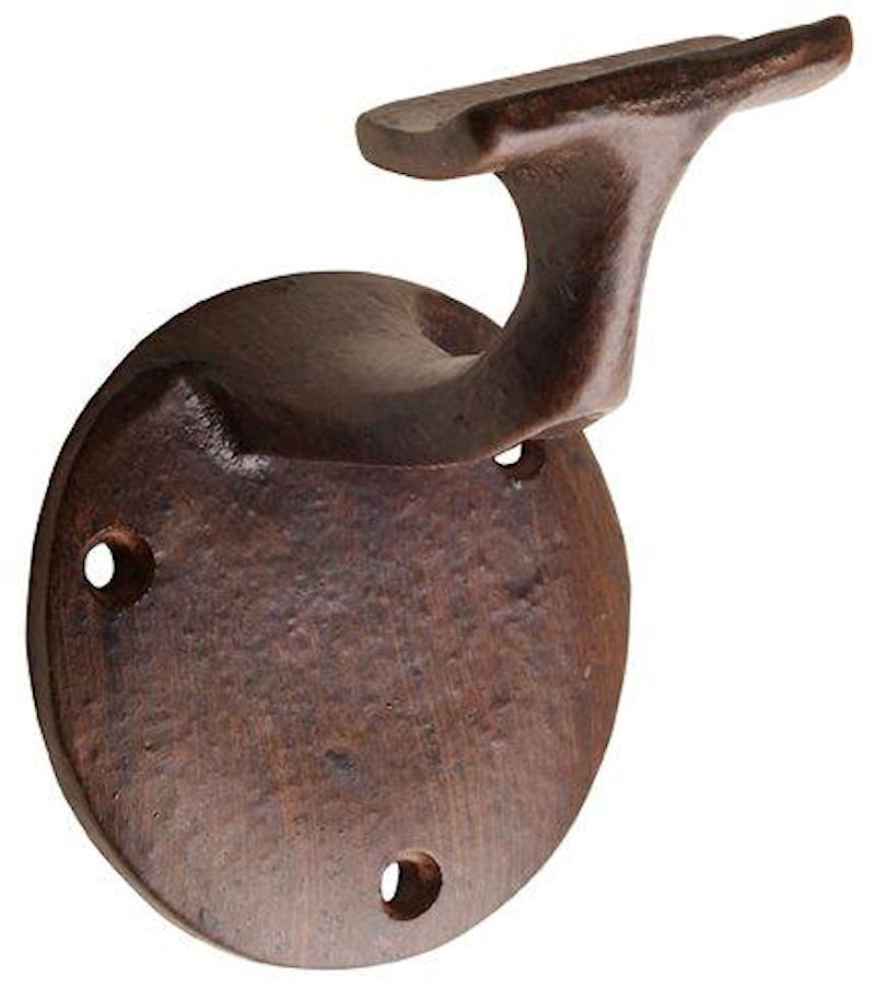 3028 Cast Wrought Iron Wall Rail Bracket, Rubbed Bronze