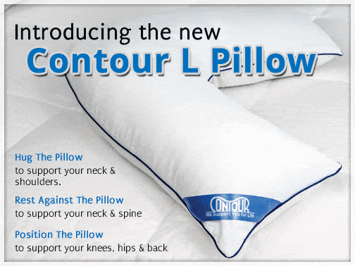 Contour L Shaped Body Pillow Is perfect solutions for side sleepers looking for comfort with a bed wedge