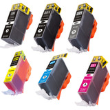 6 Pack - Compatible replacement for Canon PGi-220 and Cli-221 series ink cartridges 6 Pack - Compatible replacement for Canon PGi-220 and Cli-221 series ink cartridges