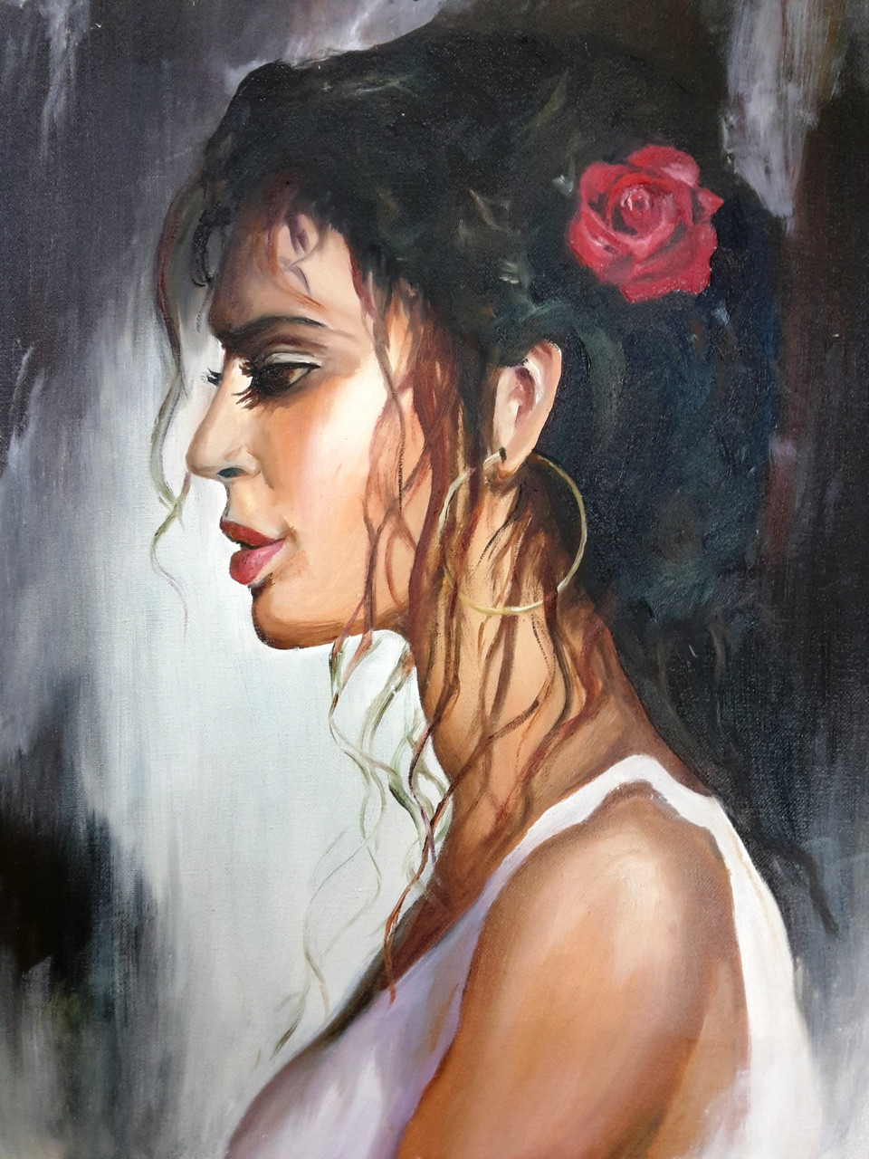 buy the spanish woman handmade painting by amaey parekh code