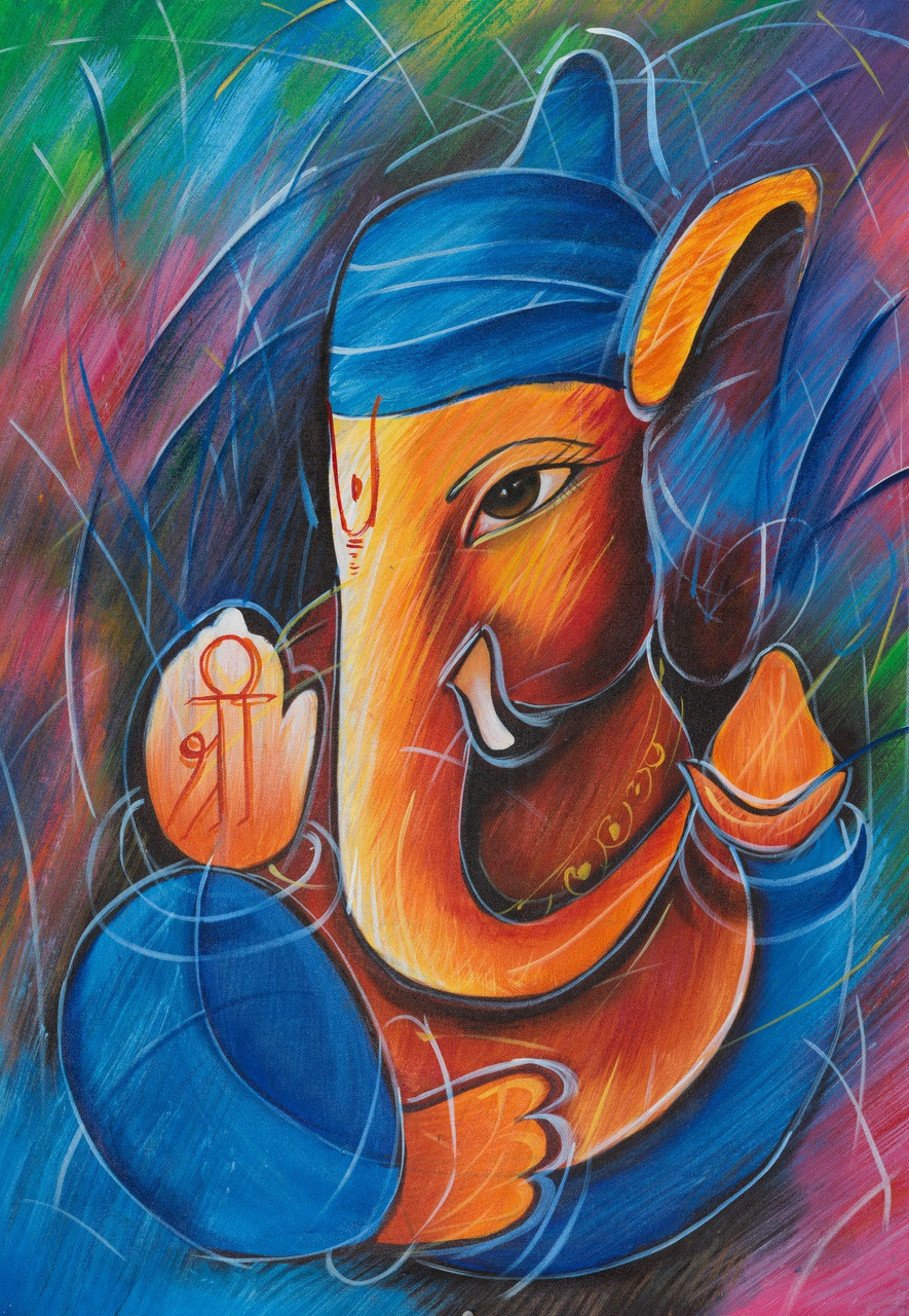Buy Lord Shree Ganesh Handmade Painting by Community ... Buy Lord Shree Ganesh Handmade Painting by Community ...