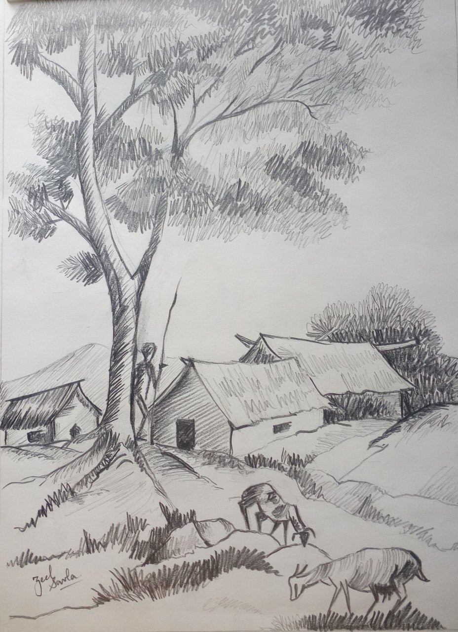 Buy SIMPLE JUST LIKE BLACK AND WHITE Handmade Painting by ...