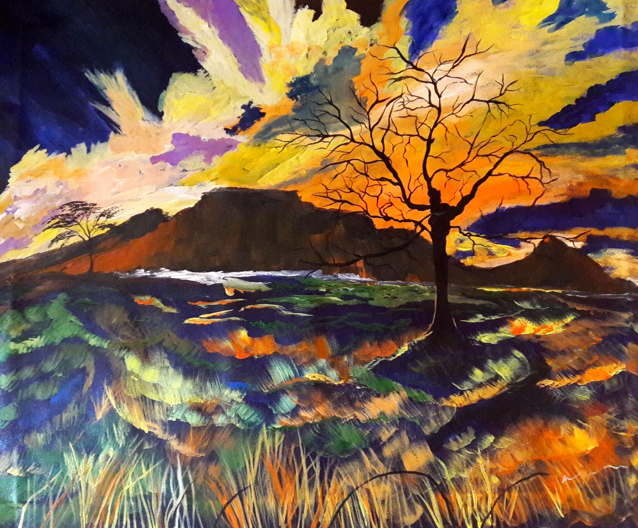 buy abstract nature art handmade painting by indhuja raghavan code