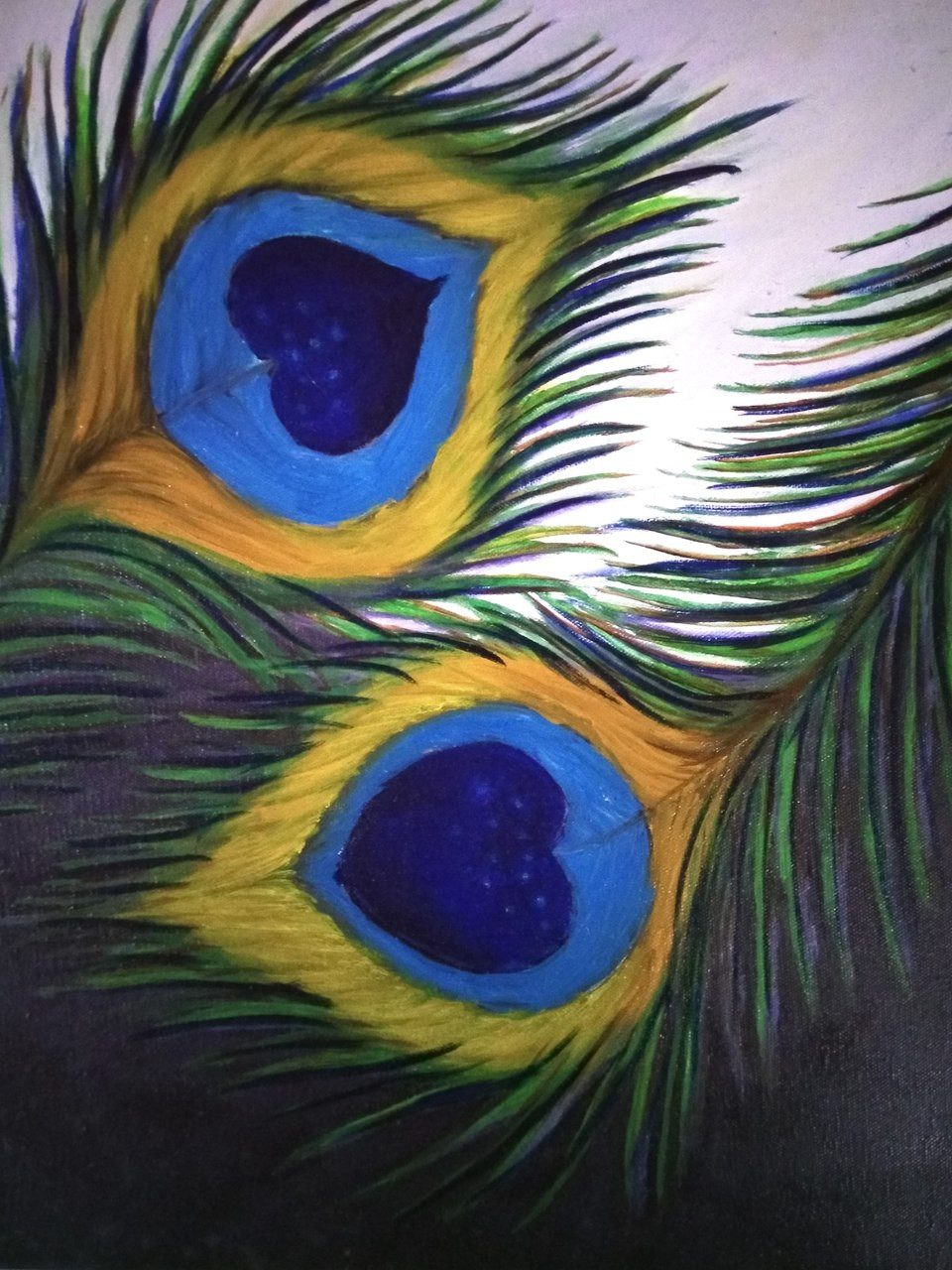 Buy Peacock feather Handmade Painting by Saish Kalangutkar. CodeART