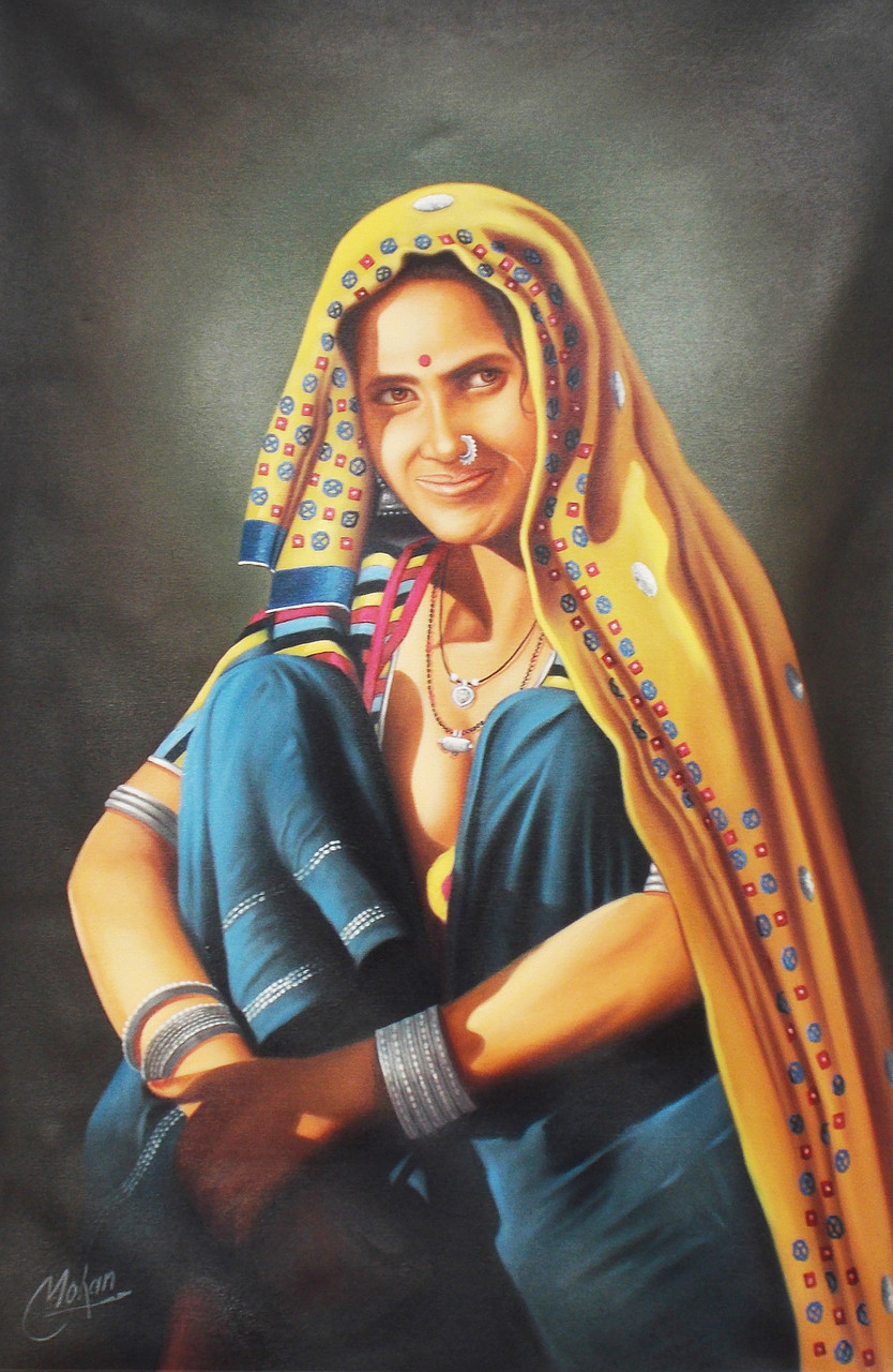 Buy Rajasthani Lady By Mohan Verma Rs 23390 Codeart -4317