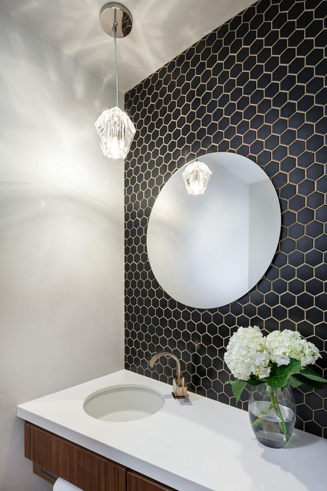Black Hexagonal Mosaic Tiles 51mm Buy Online Now DIRECT IMPORTER