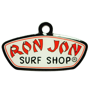 A custom metal tag that we made for Ron Jon surf shop.