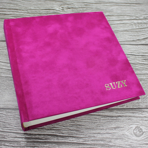 Contemporary Fuchsia Pink Velvety Suede Look Photo Album
