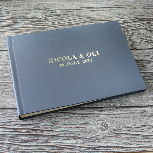 Silver Grey Satin Photo Booth Guest Book