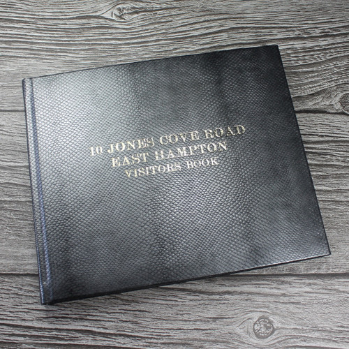 Visitor Guest Book - Antique Silver Mamba Effect Leather