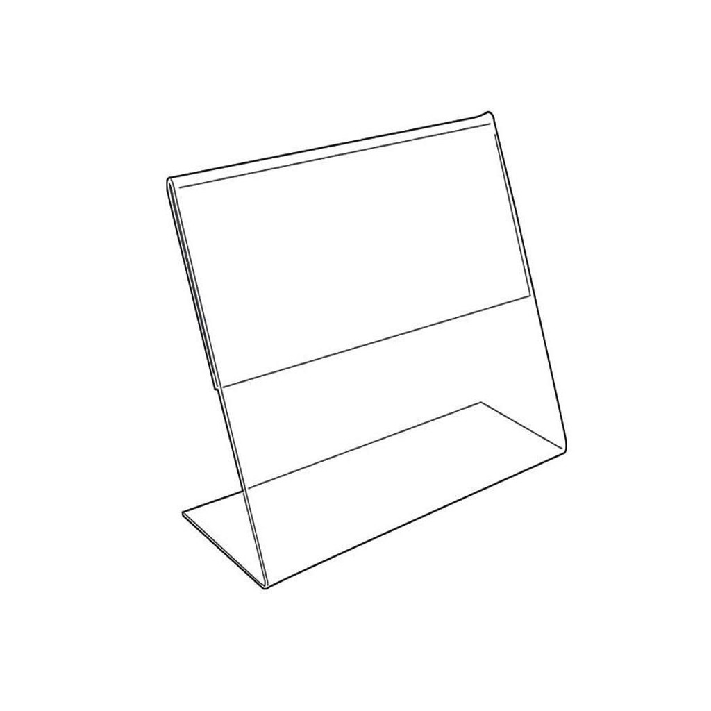 acrylic sign holder 1 side slant back 7 x 5 1 2 eds box