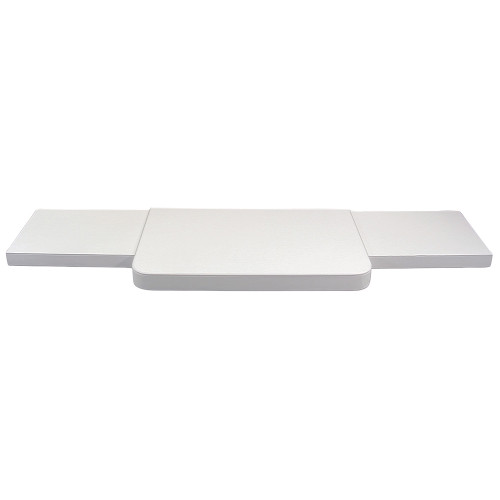 3-Pieces White Faux Leather Base Set, 48"~69" x 14" x 2"H