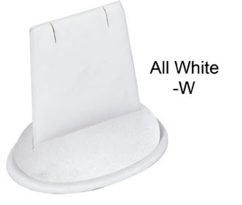 Pendant/Earring, White Faux Leather ,3" x 2" x 2 3/4"