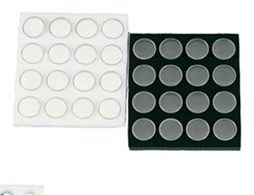 Round Gem Jar Foam Liners, 7 7/8" x 7 7/8" x 3/4" , 16 X 1 3/8" Dia. Jars,Choose from various color
