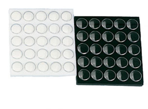 Round Gem Jar Foam Liners, 7 7/8" x 7 7/8" x 3/4" , 25 X 1 1/8" Dia. Jars,Choose from various color