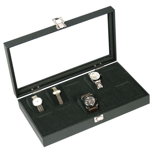 Glass to View 10-Foam insert Watch Case, 14 3/4" x 8 1/4" x 2 5/8"H