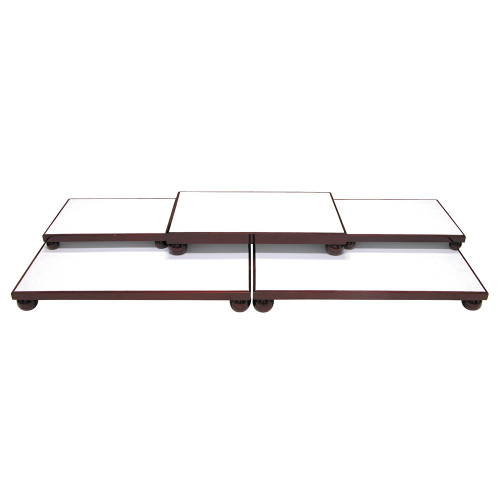 5-Pieces Base Set, White Leather/ Rosewood Trim, 40 1/4" x 16" x 4 1/2"H