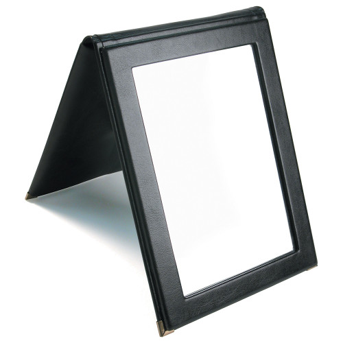 Folding Glass Mirror, (Snap), 7 1/4" x 10"H, Faux Leather, Choose from various Color