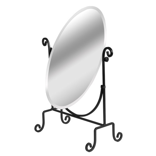 Adjustable Glass Mirror / Metal Base, 12 5/8" x 6" x 16 1/2"H