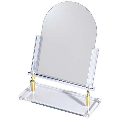 Brass Hinge Glass Mirror, 12" x 16"H