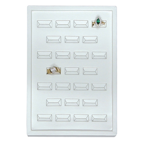 Versatile Showcase Trays ,White Leather, Choose outside and inside styles
