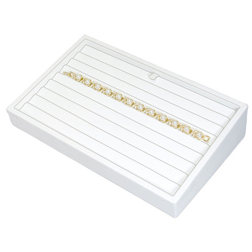 2” H Slanted Bracelet Tray, 9” x 6” x 2 1/4” H TY-2103 (W)