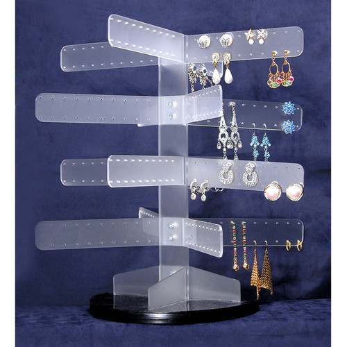 Acrylic Turning Earring Rack (160 pr). 13 1/2" X 13 1/2"H,Assemble Required