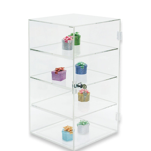 Acrylic Display Case , 10" x 10" x 18 1/2"H, 3 removable shelves