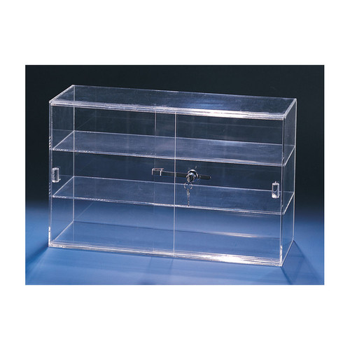 Acrylic Sliding Door Showcase,With Key Lock, 21 1/4" x 7 1/2" x 13 1/4"H.
