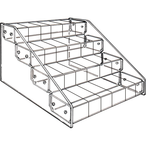 Acrylic Multi-Tier 24 Bin Organizer, 16" x 15 5/8" x 9 1/2"H