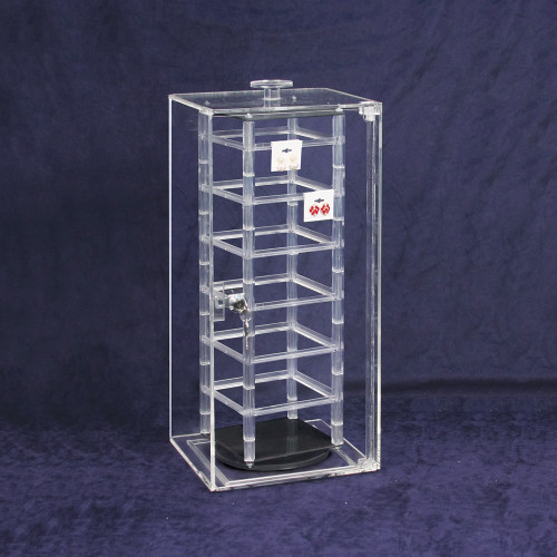 Acrylic Revolving Earring Display Case , Holds 48 pcs. 2" Cards, 8 1/4" x 5 1/8" x 18 1/2"H