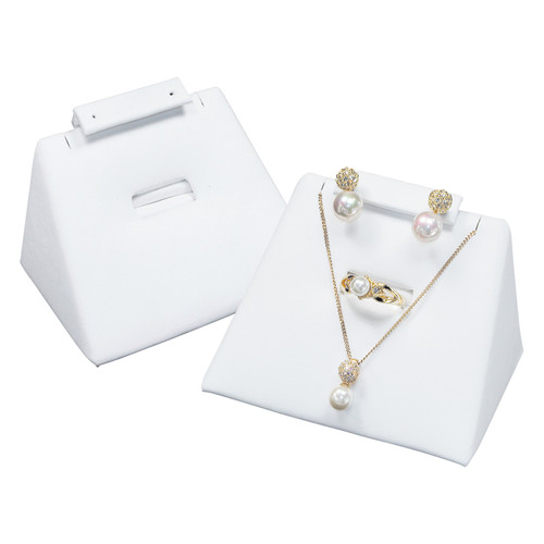 Combo Display -White Leather, 3.75" x 2.5" x 2"H