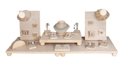 Magnetic Burlap Jewelry Display Set with 23-Pieces (SET76-N3)