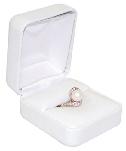 VR3 Faux Leather Metal Ring Box,2-Piece Packer, 2 7/8” x 2 1/8” x 1 1/2”