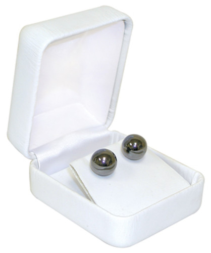 VE3 Faux Leather Metal Earring Box,2-Piece Packer, 1 7/8” x 2 1/8” x 1 1/2”