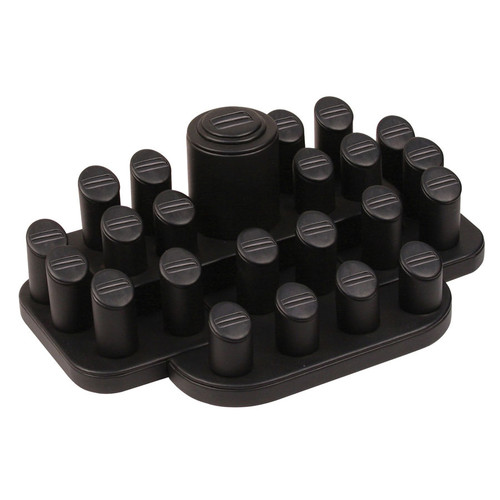23-Ring Slot Black Faux Leather Display