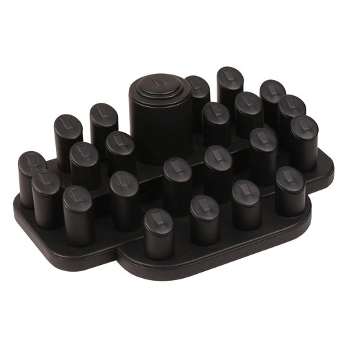 23-Ring Clip Black Faux Leather Display