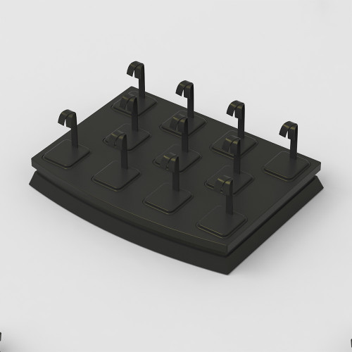 11-Pair Black Faux Leather Earring Tree Mini Display Set