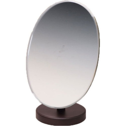 Oval Dark Walnut Wood Countertop Mirror