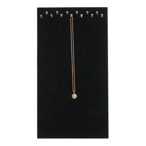 Black Velvet 13-Hook Necklace Display with Easel