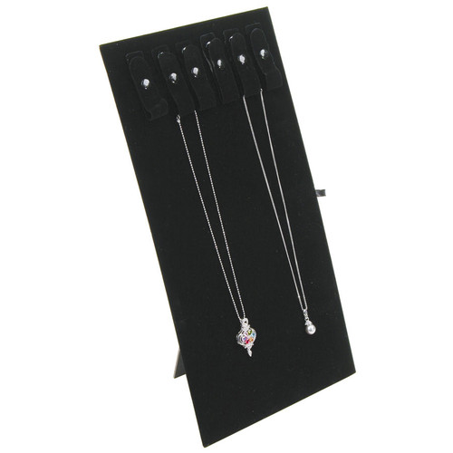 Black Velvet Necklace Display Pad with 6 Snaps
