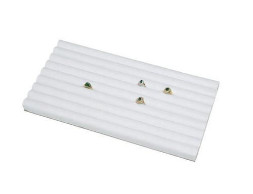White Leatherette Ring Foam with Slots