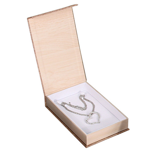 Magnetic Burlap Necklace Box