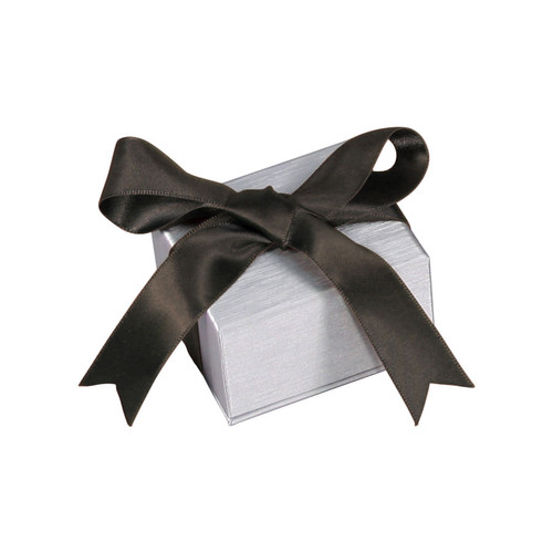 Steel Grey Ring Box with Ribbon