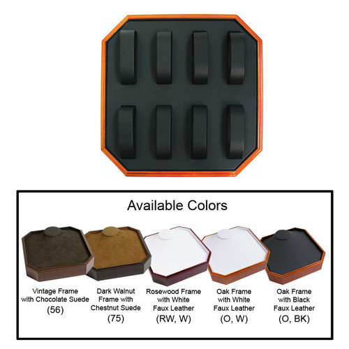 CLOSEOUT-8 Watch Stackable Tray with Wood Trim (TQW16)