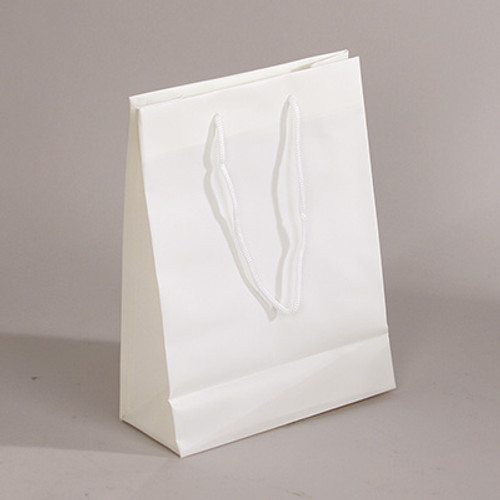 CLOSEOUT-Off White Frosted Plastic Tote(4.5x2.75x6.5")