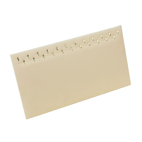 Beige Suede 23-Hook Necklace Display with Easel, 14 1/8" x 4 5/8"H