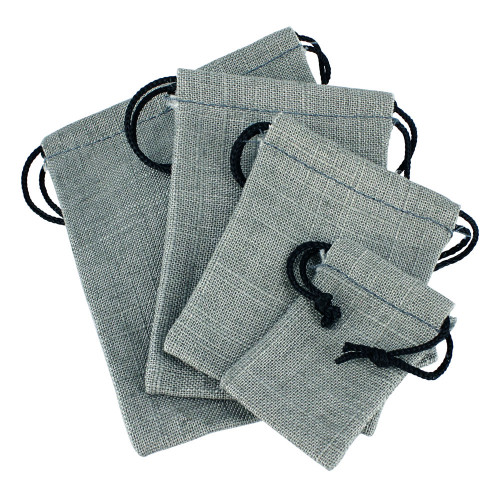 1 3/4" x 2", Grey Linen Pouch, price for Dozen,Buy More Save More