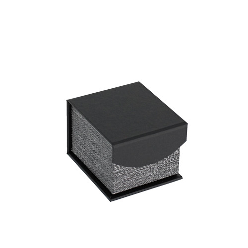 Metalic Mesh Grey Magnetic Ring Box, 2 1/8" x 2 3/8" x 1 3/4"H